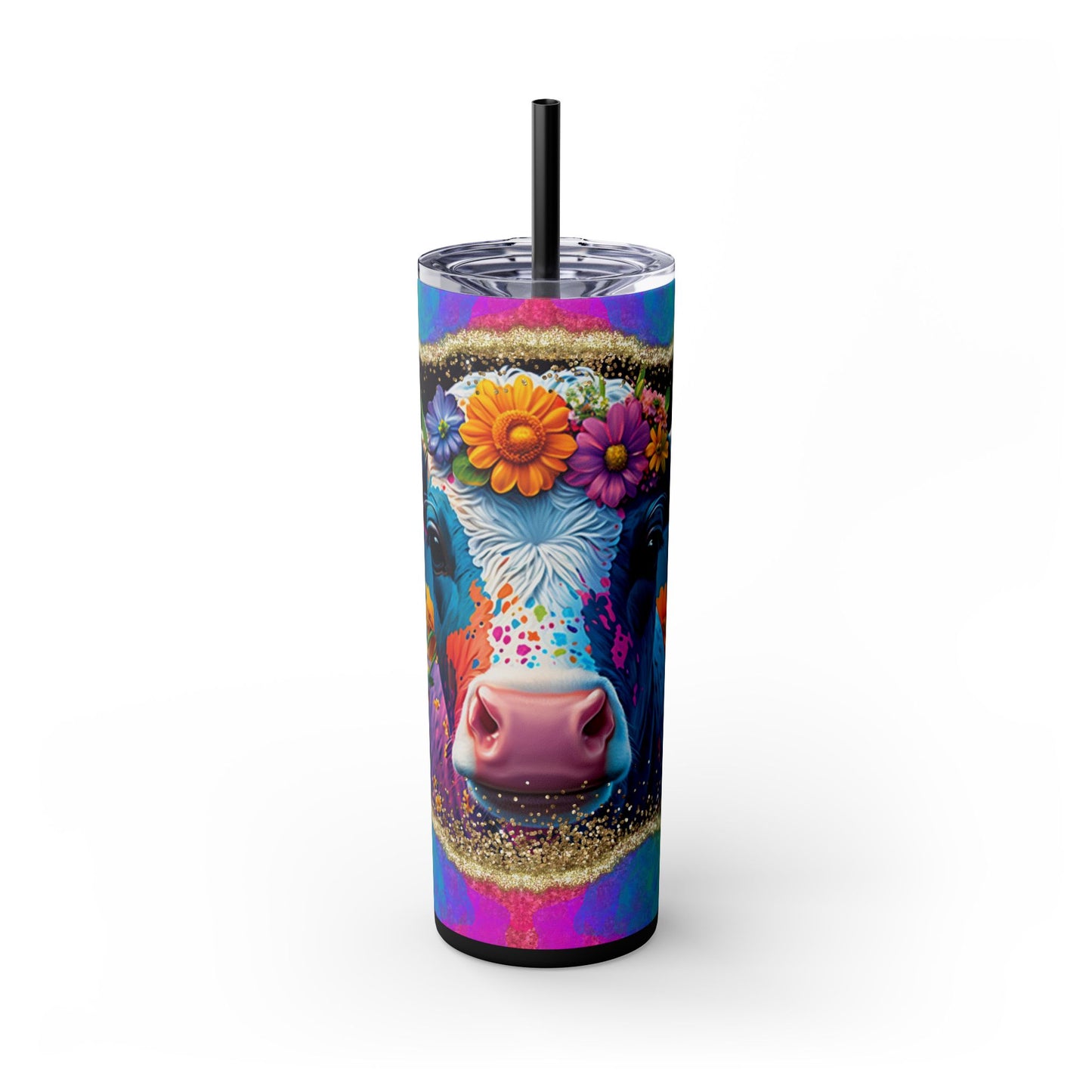 Flower Child Heffer Tumbler with Straw, 20oz