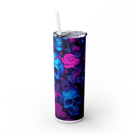 Skull's and Roses Tumbler with Straw, 20oz