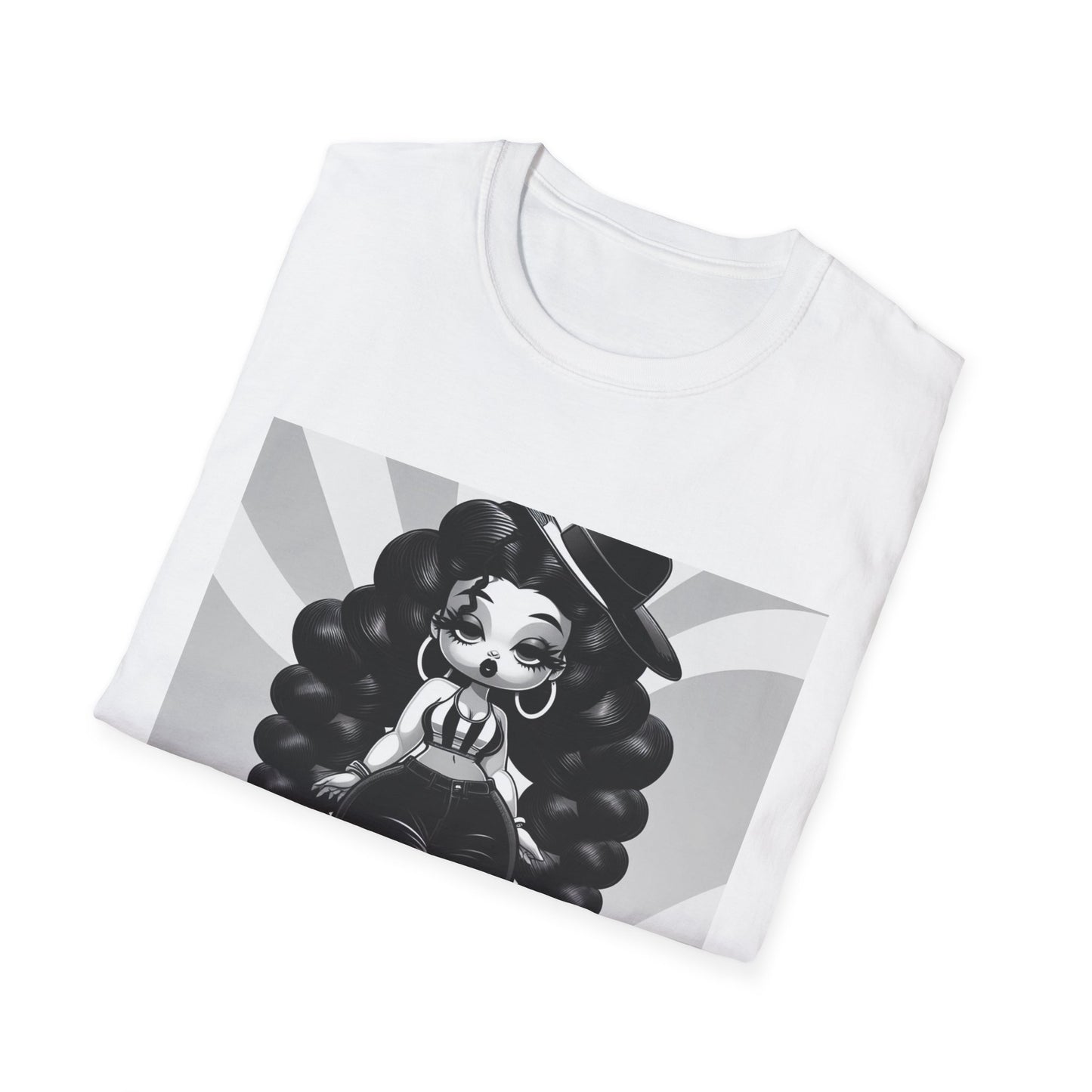 Black and White Boop Unisex Softstyle T-Shirt