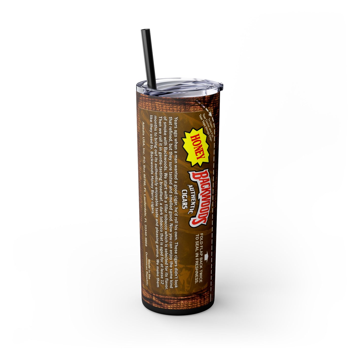 Brown Backwoods Tumbler with Straw, 20oz