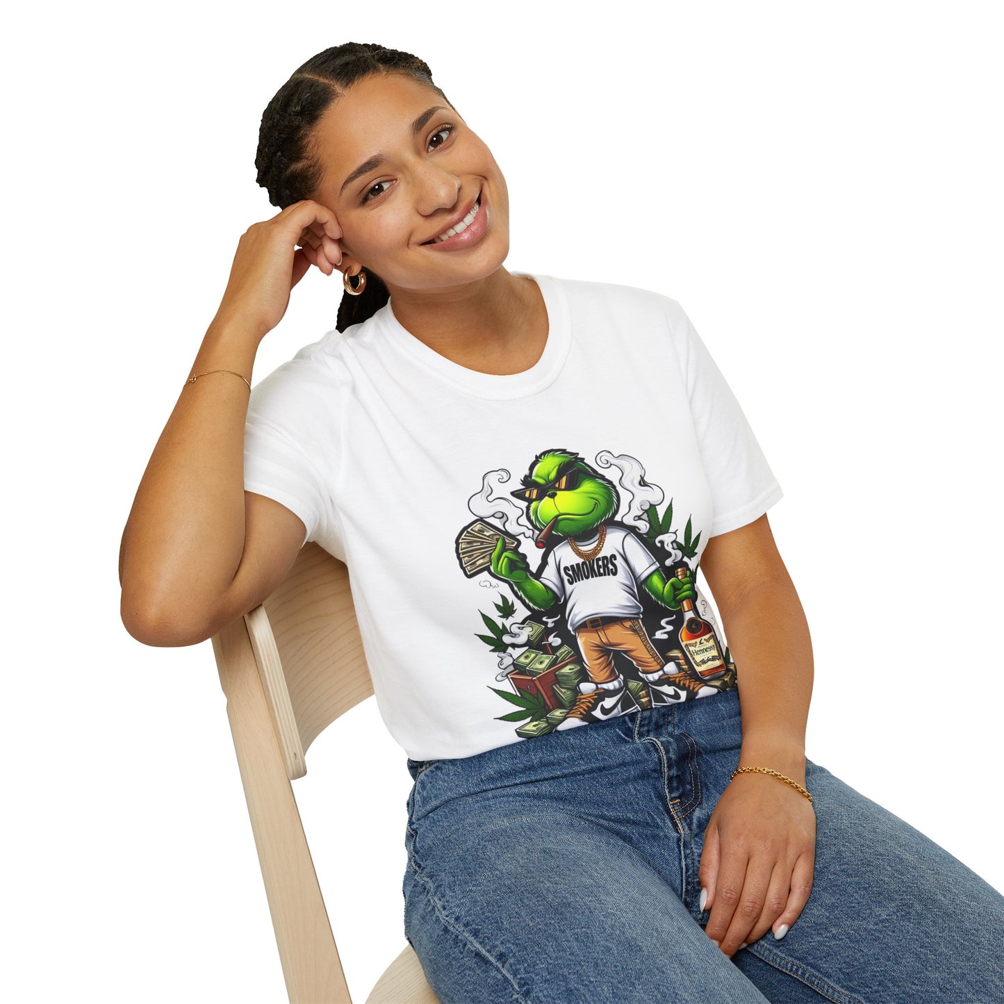 Smokers Grinch Softstyle T-Shirt