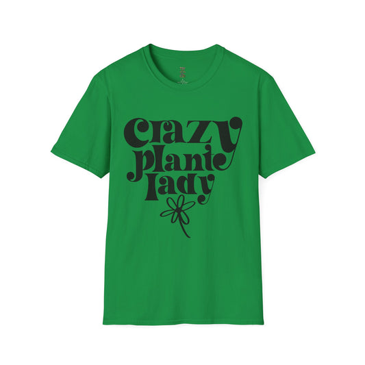 Crazy Plant Lady Black Unisex Softstyle T-Shirt