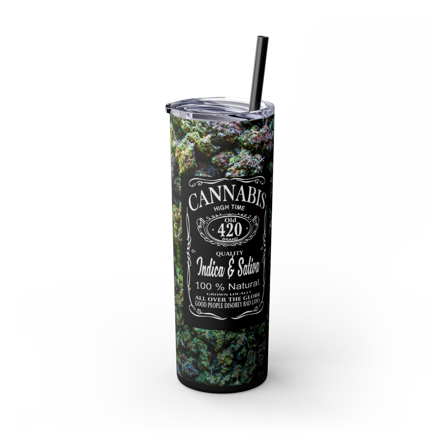 Cannabis High Time Tumbler with Straw, 20oz