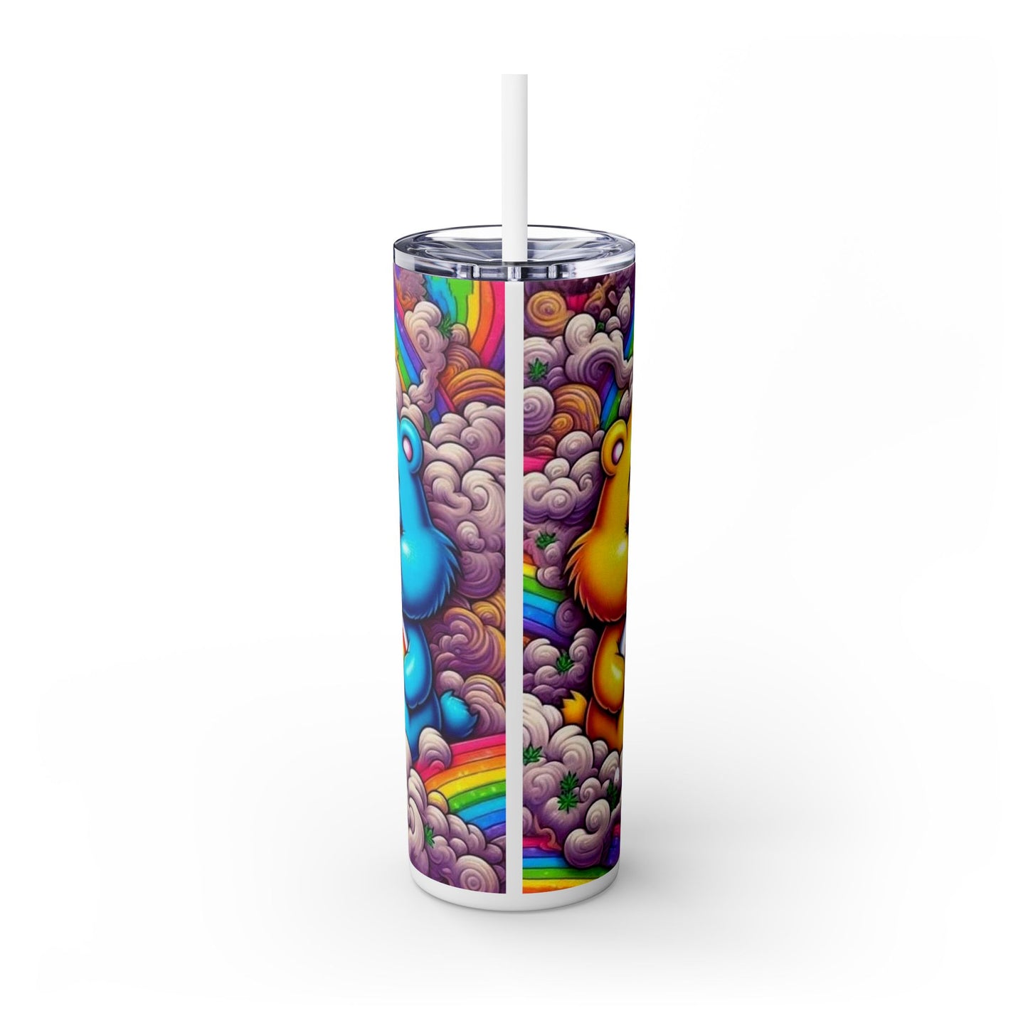 Caring Clouds Skinny Tumbler with Straw, 20oz